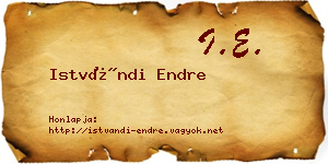 Istvándi Endre névjegykártya